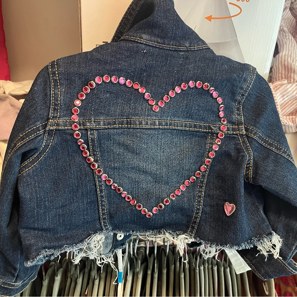 Hope to die for Jean jacket heart studded